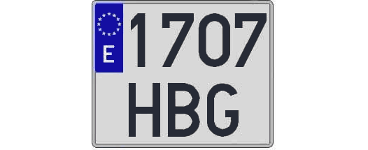 1707HBG matricula cuadrada
