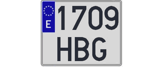 1709HBG matricula cuadrada