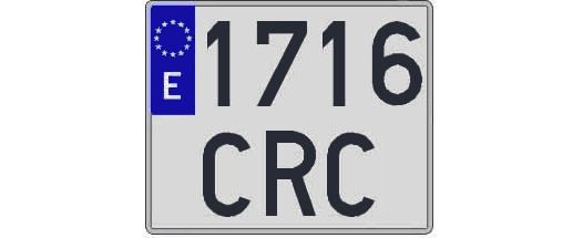 1716CRC matricula cuadrada