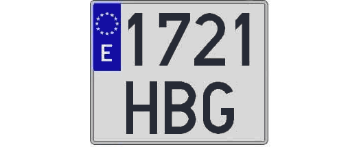 1721HBG matricula cuadrada