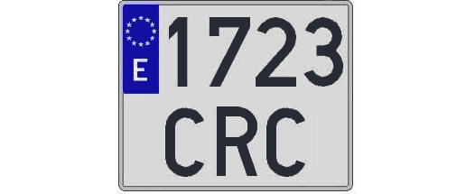 1723CRC matricula cuadrada