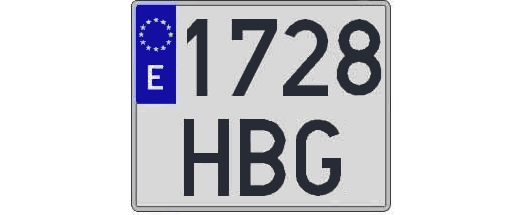 1728HBG matricula cuadrada