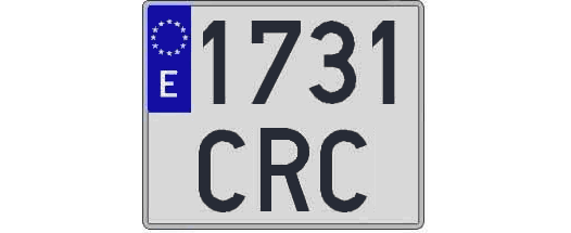 1731CRC matricula cuadrada