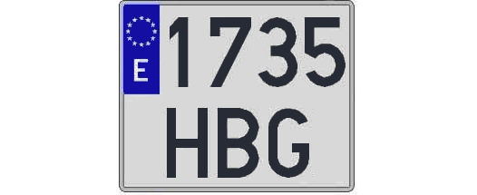 1735HBG matricula cuadrada