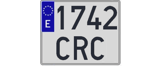 1742CRC matricula cuadrada