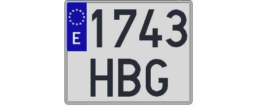 1743HBG matricula cuadrada