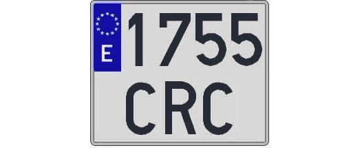 1755CRC matricula cuadrada