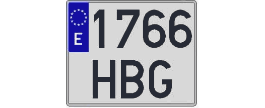 1766HBG matricula cuadrada