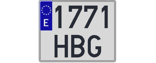 1771HBG matricula cuadrada