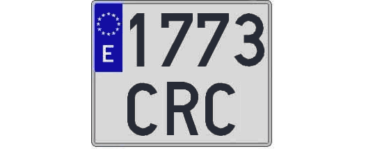 1773CRC matricula cuadrada