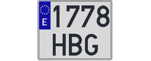 1778HBG matricula cuadrada