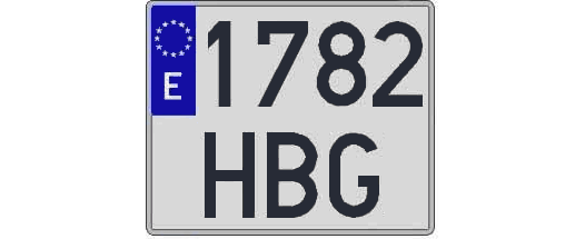 1782HBG matricula cuadrada