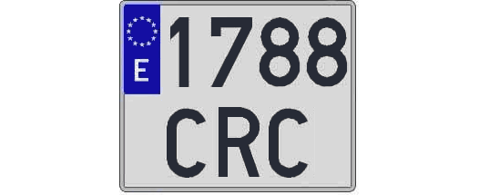 1788CRC matricula cuadrada