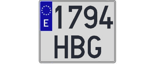 1794HBG matricula cuadrada