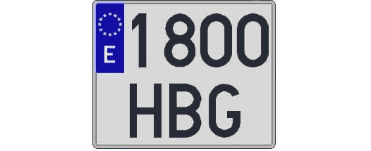 1800HBG matricula cuadrada