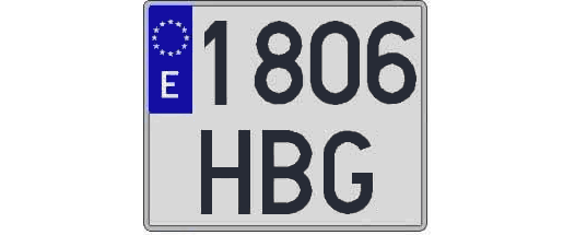 1806HBG matricula cuadrada
