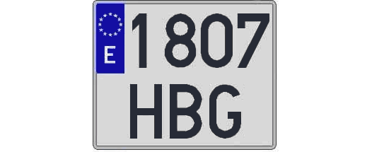 1807HBG matricula cuadrada