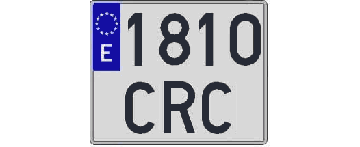 1810CRC matricula cuadrada