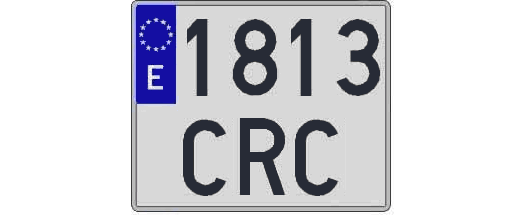 1813CRC matricula cuadrada