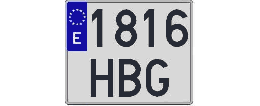 1816HBG matricula cuadrada