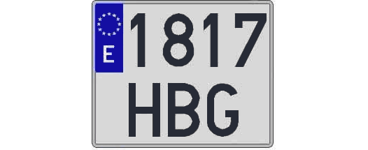1817HBG matricula cuadrada