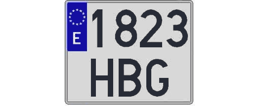 1823HBG matricula cuadrada