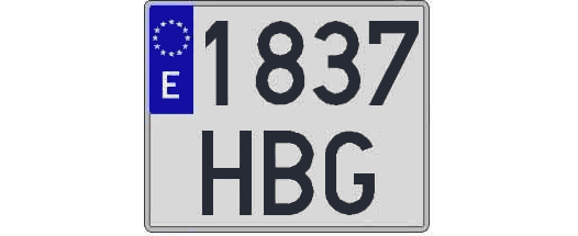 1837HBG matricula cuadrada