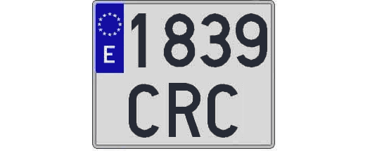 1839CRC matricula cuadrada
