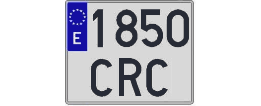 1850CRC matricula cuadrada