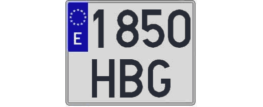 1850HBG matricula cuadrada