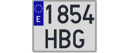 1854HBG matricula cuadrada