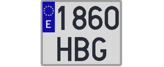 1860HBG matricula cuadrada