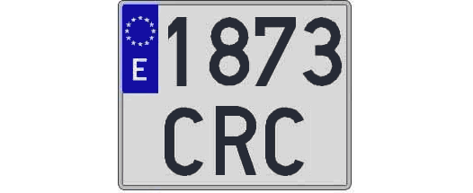 1873CRC matricula cuadrada