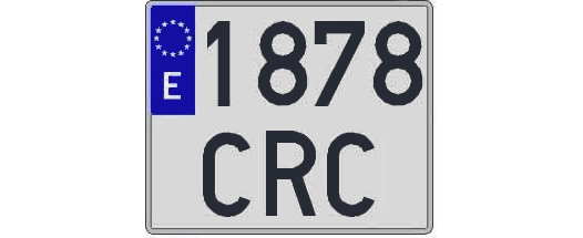 1878CRC matricula cuadrada