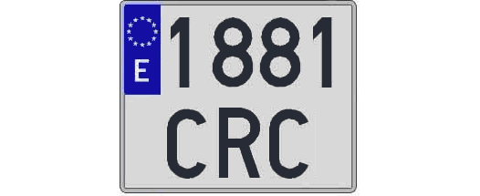 1881CRC matricula cuadrada