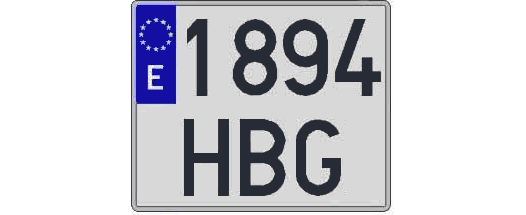 1894HBG matricula cuadrada