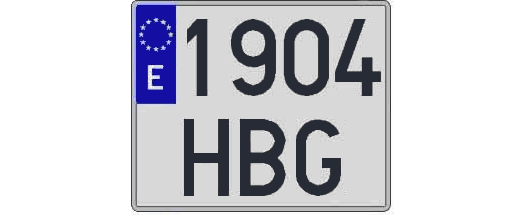 1904HBG matricula cuadrada