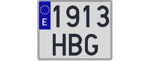 1913HBG matricula cuadrada