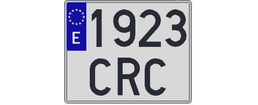1923CRC matricula cuadrada