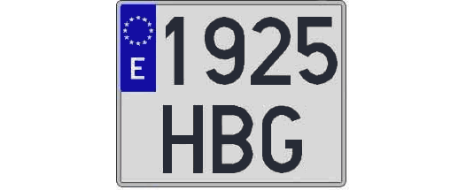 1925HBG matricula cuadrada