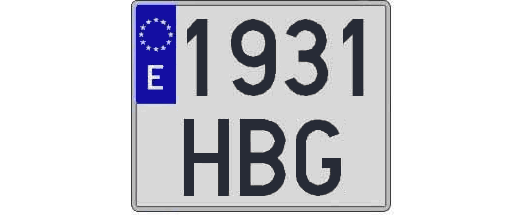 1931HBG matricula cuadrada