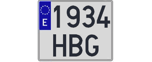 1934HBG matricula cuadrada