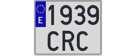 1939CRC matricula cuadrada