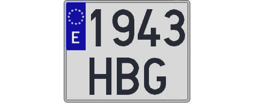 1943HBG matricula cuadrada