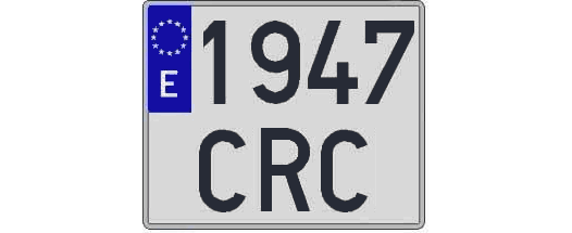1947CRC matricula cuadrada