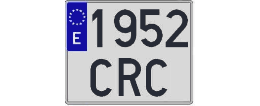 1952CRC matricula cuadrada