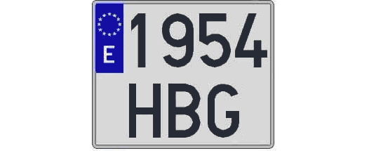 1954HBG matricula cuadrada