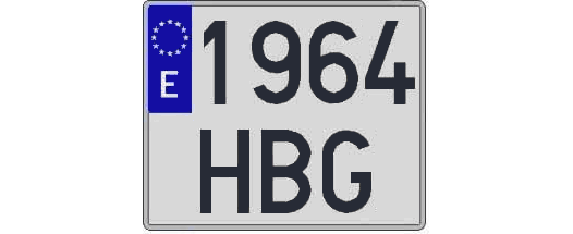 1964HBG matricula cuadrada