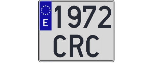 1972CRC matricula cuadrada