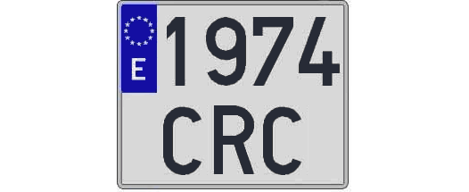 1974CRC matricula cuadrada